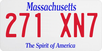 MA license plate 271XN7