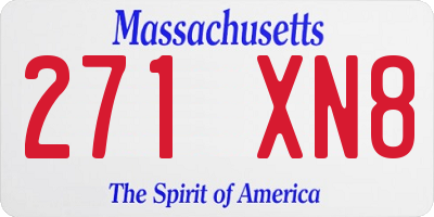 MA license plate 271XN8