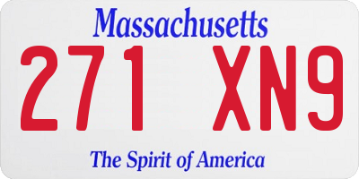 MA license plate 271XN9