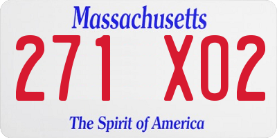 MA license plate 271XO2