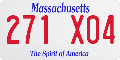 MA license plate 271XO4