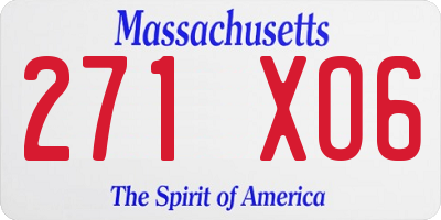 MA license plate 271XO6