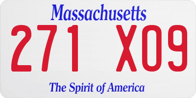 MA license plate 271XO9