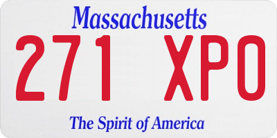 MA license plate 271XP0