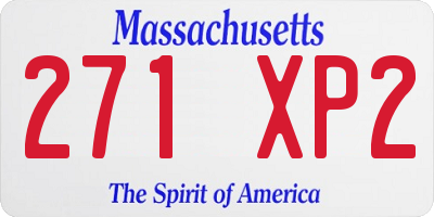 MA license plate 271XP2