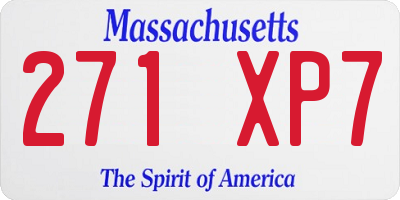MA license plate 271XP7