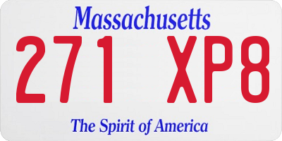 MA license plate 271XP8