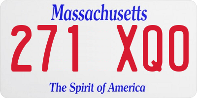 MA license plate 271XQ0