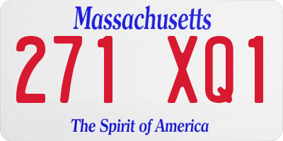 MA license plate 271XQ1