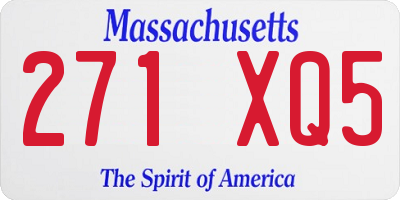 MA license plate 271XQ5
