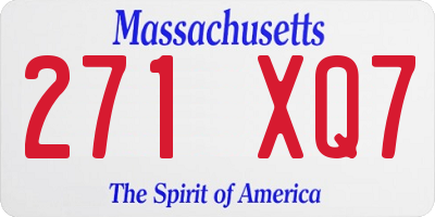 MA license plate 271XQ7
