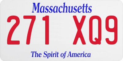MA license plate 271XQ9