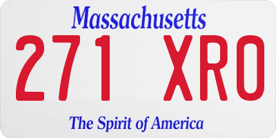 MA license plate 271XR0
