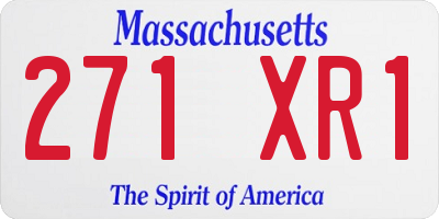 MA license plate 271XR1
