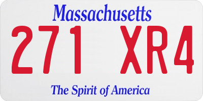 MA license plate 271XR4