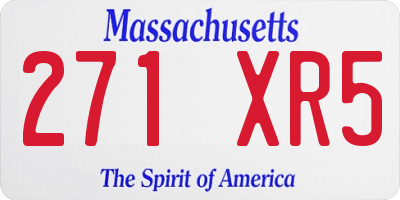 MA license plate 271XR5