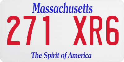 MA license plate 271XR6