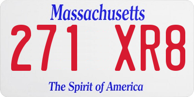 MA license plate 271XR8
