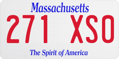 MA license plate 271XS0