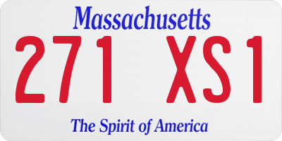 MA license plate 271XS1