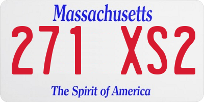 MA license plate 271XS2