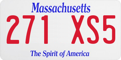 MA license plate 271XS5