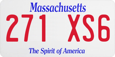 MA license plate 271XS6