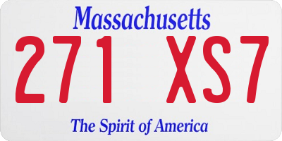 MA license plate 271XS7