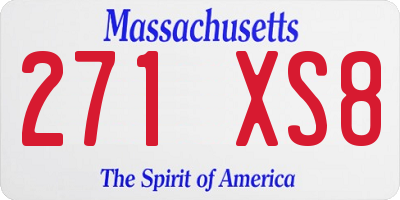 MA license plate 271XS8
