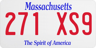 MA license plate 271XS9