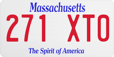 MA license plate 271XT0