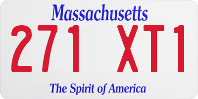 MA license plate 271XT1