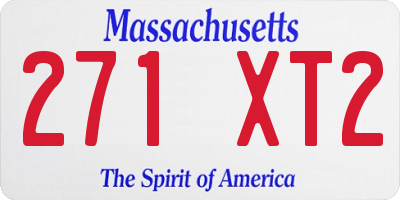 MA license plate 271XT2