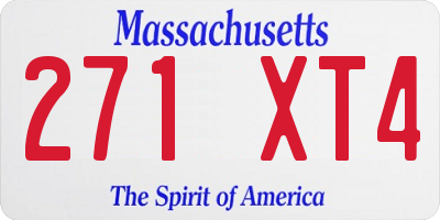 MA license plate 271XT4