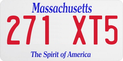 MA license plate 271XT5