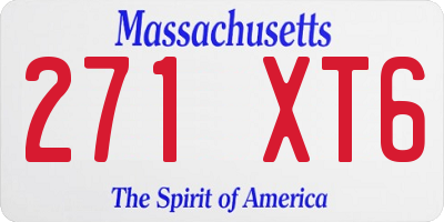 MA license plate 271XT6