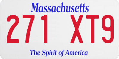 MA license plate 271XT9