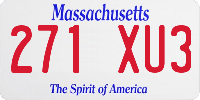 MA license plate 271XU3