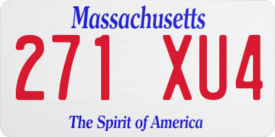 MA license plate 271XU4