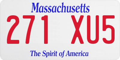 MA license plate 271XU5