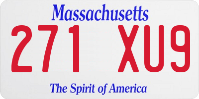 MA license plate 271XU9