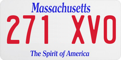 MA license plate 271XV0