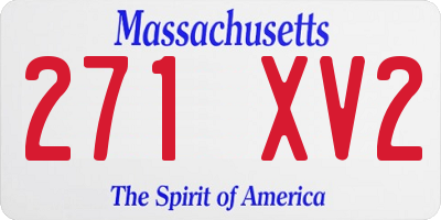 MA license plate 271XV2
