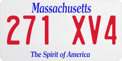 MA license plate 271XV4