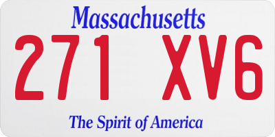 MA license plate 271XV6