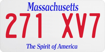 MA license plate 271XV7