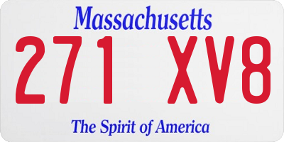 MA license plate 271XV8