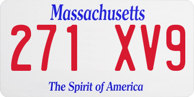 MA license plate 271XV9