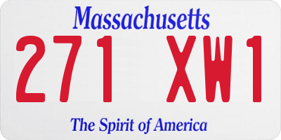 MA license plate 271XW1