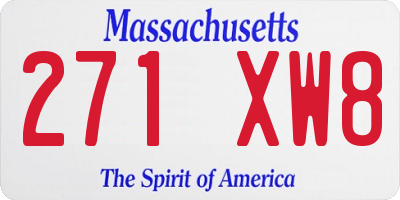 MA license plate 271XW8